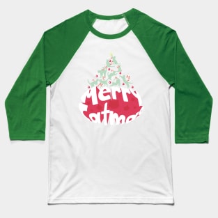 Catmas Cat Christmas Tree Baseball T-Shirt